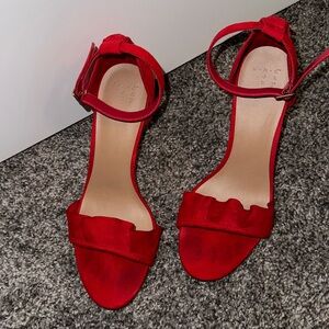 Red velvet heels